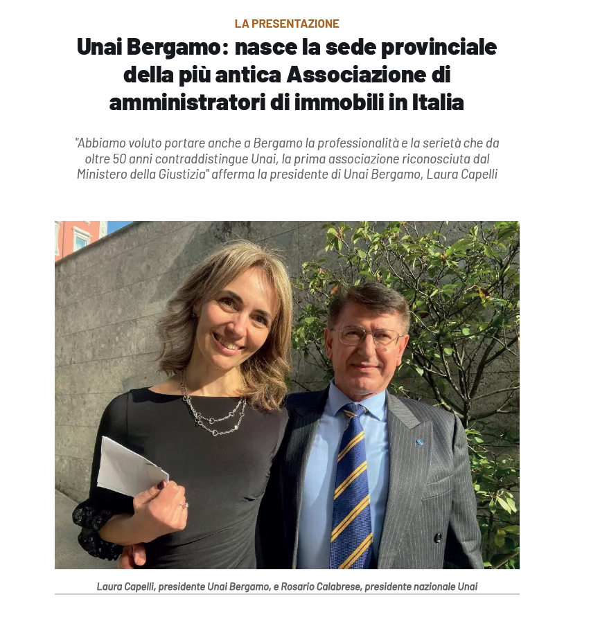 Rassegna stampa unai bergamo