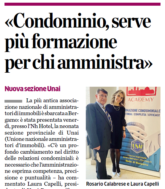 Nuova sezione UNAI Bergamo