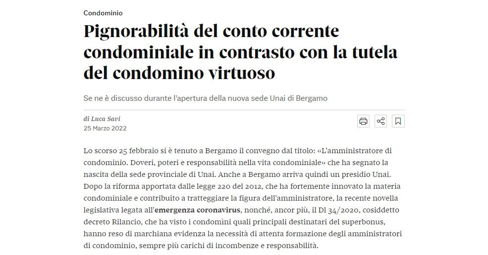 Conto corrente condominiale